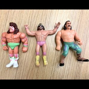 6 figure lot - wwf vintage 80s 90s action figures